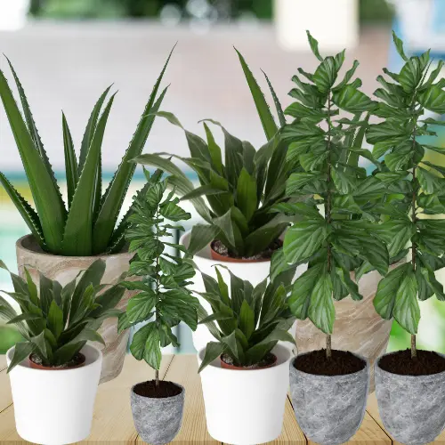 Artificial Indoor Green Potted Plants - Pack Of 8 At Affordable Cost image 2-indiksale.com