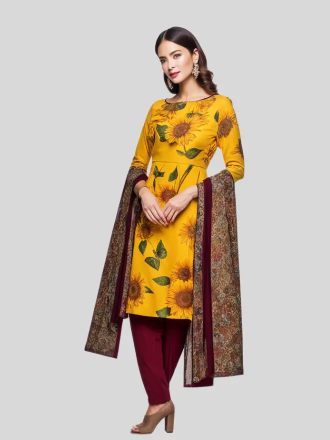 Women's Banarasi Silk Unstitched Salwar Suit